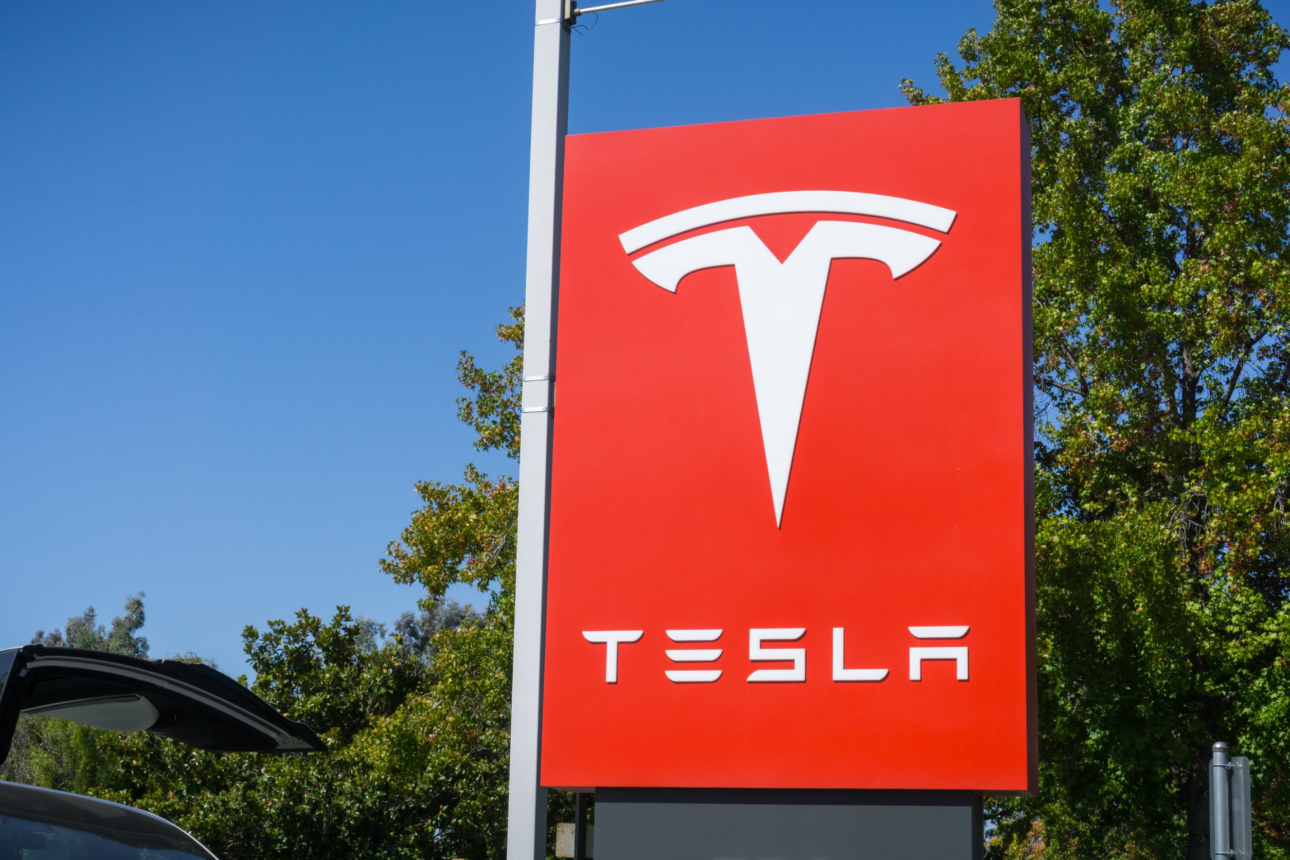 Tesla Logo Outside San Francisco Office