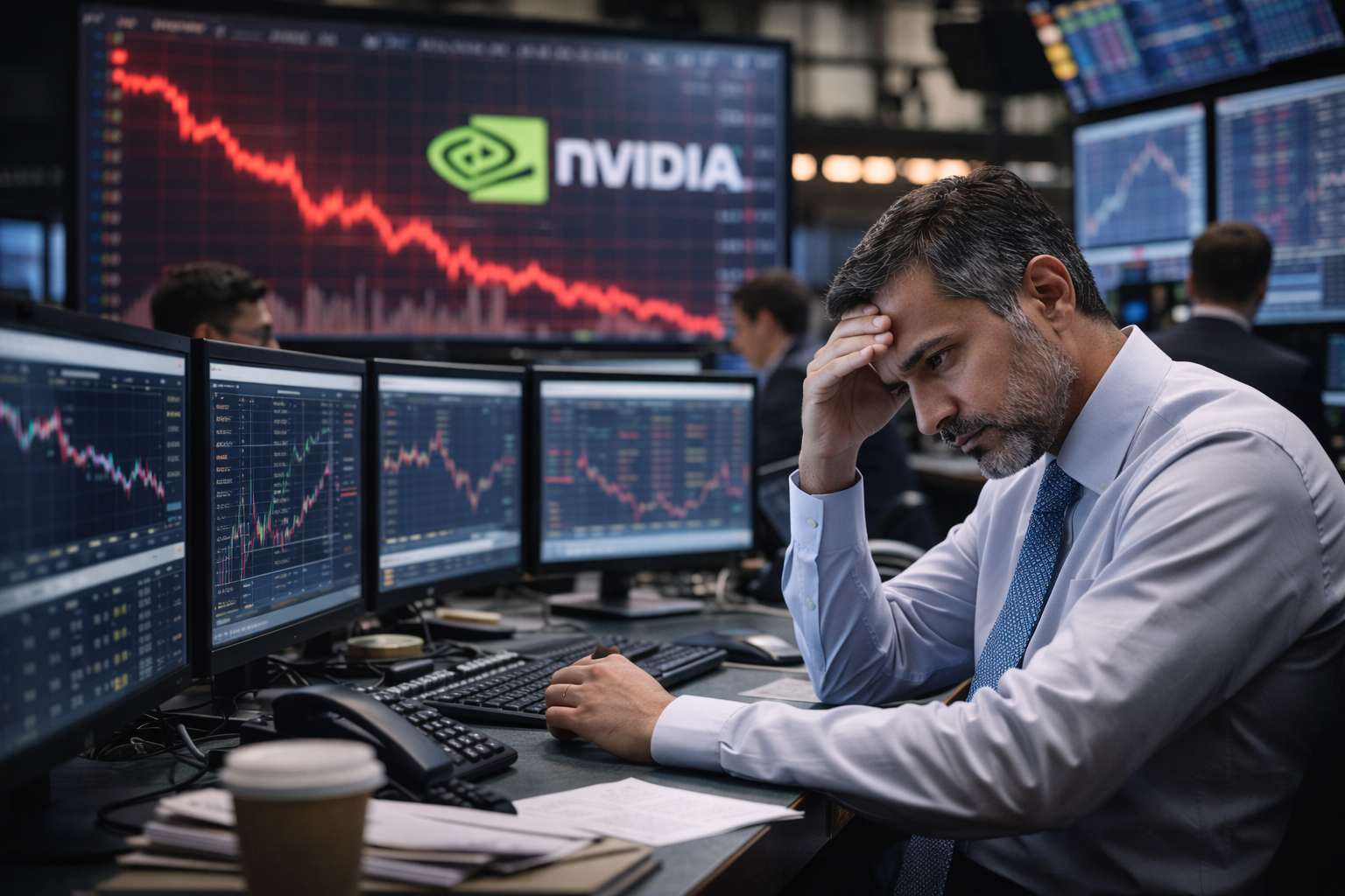 Nvidia stock slide as profit-taking hits AI stocks, with investors weighing valuation, rates, and returns from AI spending.